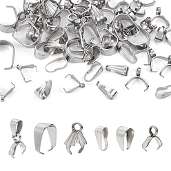 Нержавеющая Сталь Цвет Набор для поиска поделок для изготовления ювелирных изделий, включая 304 защелки из нержавеющей стали на дужках и дужки для ледоруба, цвет нержавеющей стали, 60 шт / коробка