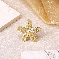 Light Gold Offene Manschettenringe aus Eisen mit Blumenmuster für Damen, Licht Gold, us Größe 4 1/4 (15~20 mm)