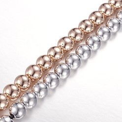 (52) Непрозрачная лаванда Гальванизировать немагнитных синтетический гематит бисер пряди, круглые, разноцветные, 8 мм, отверстие : 0.5 мм, около 51~52 шт / нитка, 15.94 дюйм