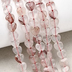 Красный Кварц Натуральный гематоидный кварц / нитки из железистого кварца, сердце, 5.5~6.5x6~6.5x2.5~3 мм, отверстие : 0.7~0.8 мм, около 68~71 шт / нитка, 15.04'' (38.2 см) ~ 15.12'' (38.4 см)