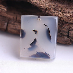 Халцедон Натуральный халцедоновые подвески, прямоугольные, прямоугольные, 29x24x5 мм