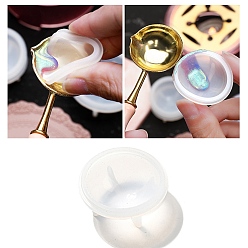 Белый Силиконовая чаша, ложки для запечатывания воска, инструмент для очистки, для очистки сургучной печати, белые, 49x21.5 мм, внутренний диаметр: 40 мм