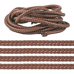 Saddle Brown 5M 8-Ply Imitation Leather Braided Cord, Round, for DIY Craft, Saddle Brown, 8~8.5mm, about 5.47 Yards(5m)/Set