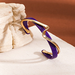 Индиго Браслеты-манжеты из акрилового и CCB пластикового материала Wave для женщин, индиговые, внутренний диаметр: 2-3/8 дюйм (6 см)