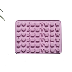 Бледно-Розовый Пищевые силиконовые формы, формы помады, для украшения торта поделки, цвет шоколада, конфеты, изготовление ювелирных изделий на основе смолы и эпоксидной смолы, кролик и морковка и медведь и цветок, розовый жемчуг, 208x150x10 мм
