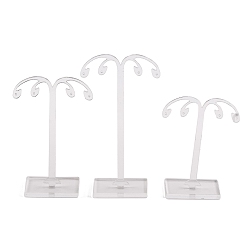 Прозрачный Акриловый набор для демонстрации сережек, Органайзер для украшений в форме дерева для хранения сережек, прозрачные, 6.8x2.9x9.1~13.2 см, 3 шт / комплект