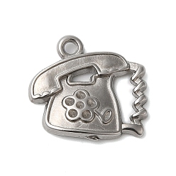 Нержавеющая Сталь Цвет Не тускнеет 304 подвеска из нержавеющей стали со стразами, городской телефон, цвет нержавеющей стали, пригодный для стразов 1 мм, 17x19x3 мм, отверстие : 1.6 мм