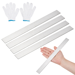Нержавеющая Сталь Цвет 5шт. полос из нержавеющей стали, прямоугольные, с 1 парой полиэстеровых перчаток, цвет нержавеющей стали, 301x24.5x2.5 мм