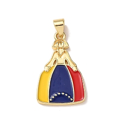 Human Венесуэльские латунные эмалированные подвески, золотые, шармы в форме человека , 24.5x15.5x2 мм, отверстие : 5x3 мм