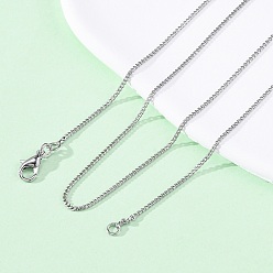 Платина Латунные цепочки панцирного плетения ожерелья для женщин, 304 из нержавеющей стали застежкой омар, стойки покрытие, без свинца и без кадмия, долговечный, платина, 23.70 дюйм (60.2 см)