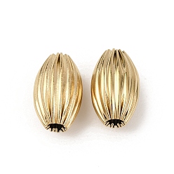 Настоящее золото 18K Текстурированные 304 шарики из нержавеющей стали, двухконусные, ионное покрытие (ip), реальный 18 k позолоченный, 12x7.5 мм, отверстие : 2 мм