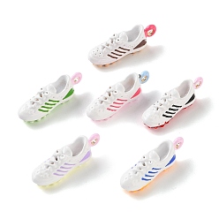 Mixed Color Alloy Enamel Pendants, Sneaker Charms, Mixed Color, 22x6.5x8mm, Hole: 1.6mm