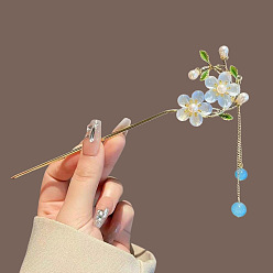 Flower Alloy Hair Sticks, Hair Accessories for Women & Girls, Flower, 180mm