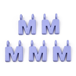 Letter M Обшивка стойки из сплава, окрашенного распылением 2-петлевые подвески, письмо амулеты, без свинца, без никеля и без кадмия, letter.m, 14.5x11.5x2 мм, отверстие : 2 мм