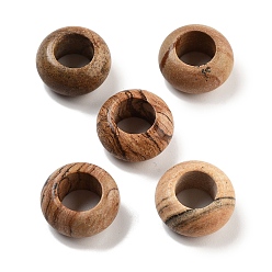 Пейзажный Джаспер Естественного изображения яшмы, рондель, 16~16.5x8~8.5 мм, отверстие : 8~8.8 мм