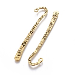 Antique Golden Tibetan Style Alloy Bookmarks, Lead Free and Cadmium Free, Antique Golden, 79.5x15.5x2mm, Hole: 2mm