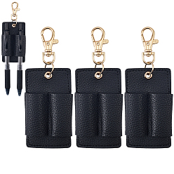 Черный 3шт. брелоки из полиуретана, с железными застежками, прямоугольные, чёрные, 120 мм