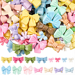 (52) Непрозрачная лаванда 80 шт 4 стили кабошоны из смолы, бантом, разноцветные, 13~26x13~30.5x5~9 мм, 20 шт / стиль