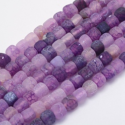 Сине-фиолетовый Природный агат бисер нитей, окрашенная и подогревом, кубические, синий фиолетовый, 8~10x8.5~9x8.5~9 мм, отверстие : 1 мм, около 41 шт / нитка, 14.7 дюйм (37.5 см)