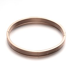 Or Rose 304 bracelets en acier inoxydable, placage ionique (ip), or rose, 59x50mm