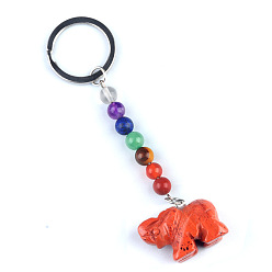 Красный Камень Брелок из красной яшмы, с кварцевым резонатором, аметист, ляпис, авантюрин, красный агат, красная яшма, слон, 10 см