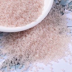 (RR3505) Прозрачный Бледно-персиковый Блеск Миюки круглые бусины рокайль, японский бисер, 11/0, (rr 3505) прозрачный бледно-персиковый блеск, 2x1.3 мм, отверстия : 0.8 mm, около 50000 шт / фунт