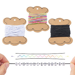 (52) Непрозрачная лаванда 30m 3 цвета круглый полиэстеровый эластичный шнур, с катушкой, разноцветные, 1 мм, 10 м / цвет