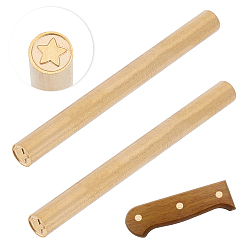 Звезда 2шт односторонняя гравировка восковая печать латунный штамп, золотые, для конверта, карта, Подарочная упаковка, звезда, 69x6 мм