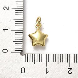 Золотой 925 стерлингов серебряные подвески, подвески-звезды с кольцами-прыгунами, золотые, 11x9x5 мм, отверстие : 3 мм