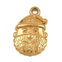 Santa Claus 304 подвески из нержавеющей стали, прелести рождественской тематики, золотые, Дед Мороз, 18x12x3 мм, отверстие : 1.6 мм