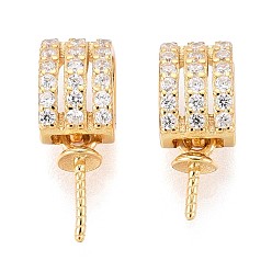 Золотой 925 серебряный микропроходный кубический цирконий подвесные поручни, шапка из бисера, золотые, 12~13x5x5 мм, отверстие : 5x3 мм, штифты : 0.7 мм