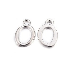 Letter O Подвески из платины, стойки покрытие, без кадмия и без свинца, letter.o, 14x9x2 мм, отверстие : 1.5 мм