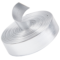 Серебро 5 m плоский шнур из искусственной кожи, для декора подушек, серебряные, 20x1 мм, около 5.47 ярдов (5 м) / рулон