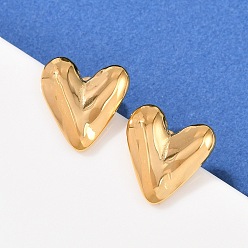 Настоящее золото 18K 304 Серьги из нержавеющей стали, ионное покрытие (ip), реальный 18 k позолоченный, 14.5x13.5 мм