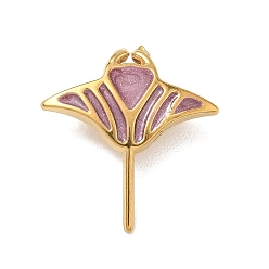 Fish 304 нержавеющей стальной эмали подвески, ионное покрытие (ip), реальный 18 k позолоченный, амулеты манта скат, 26.5x24.5x7.5 мм, отверстие : 5.5x3.5 мм
