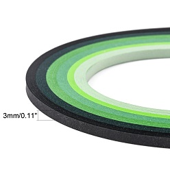 Зеленый 6 цвета рюш бумаги полоски, зелёные, 390x3 мм, о 120strips / мешок, 20strips / цвет