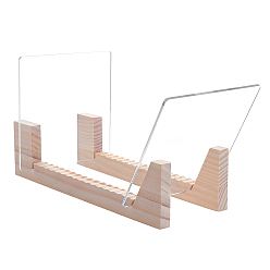 Bisque Wood Gramophone Record Storage Rack, with Acrylic Board, Bisque, 17.8x17.8x0.37cm