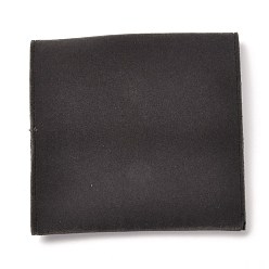 Black Square Velvet Jewelry Bags, with Snap Fastener, Black, 10x10x1cm