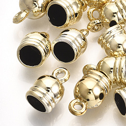 Золотой Уф покрытие абс пластик концы шнура, Торцевые крышки, золотые, 12.5x8 мм, отверстие : 1.8 мм, внутренний диаметр: 6 мм