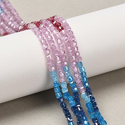 Синий Нити бусин из кубического циркония градиентного цвета, граненые, кубические, синие, 2~2.5x2~2.5x2~2.5 мм, отверстие : 0.6 мм, около 182~183 шт / нитка, 23.39~23.54'' (59.4~59.8 см)