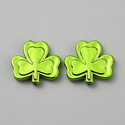 Желто-Зеленый Пп пластиковые бусины, клевер, желто-зеленый, 26.5x29.5x5.5 мм, отверстие : 2 мм