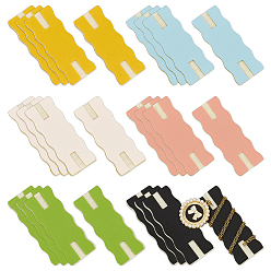 (52) Непрозрачная лаванда 24шт. 6 цвета, ожерелье из искусственной кожи, противозакручивающиеся демонстрационные карточки с шерстью, карта памяти анти-обертывания, прямоугольные, разноцветные, 6.4~6.45x2.4~2.5x0.3~0.35 см, 4 шт / цвет