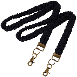 Черный 2шт. полиэстеровый ремешок для удостоверения личности и мобильного телефона, с поворотной застежкой из сплава, чёрные, 450x27x33.5 мм