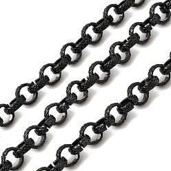Черный 304 Роло цепи из нержавеющей стали, несварные, с катушкой, вакуумное покрытие pvd, чёрные, 6x5.5x2 мм