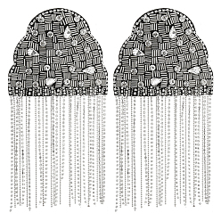 Платина 2 шт. железные, стеклянные и полиэстеровые эполеты аксессуары для костюмов, платина, 198x97x10 мм