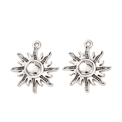 Античное Серебро Сплавочные подвески тибетского стиля, солнечные чары, античное серебро, 26.5x23x2 мм, отверстие : 1.8 мм, Около 544 шт / 1000 г
