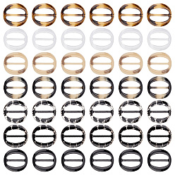 (52) Непрозрачная лаванда 24 шт. 6 застежки-пряжки из полимерной смолы, для лямки, обвязочные мешки, аксессуары для одежды, овальные, разноцветные, 50.5x47x4 мм, отверстие : 39x12 мм, 4 шт / цвет