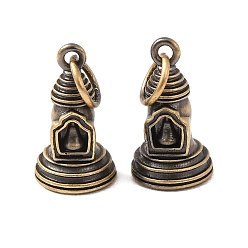 Antique Bronze Brass Pendants, Stupa Charms, Rack Plating, Long-Lasting Plated, Antique Bronze, 15.5x8.5mm, Hole: 4.5mm