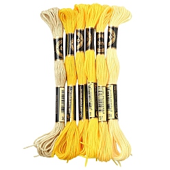 Mixed Color 6Bundles 6 Colors Polyester Embroidery Floss, Cross Stitch Threads, Mixed Color, 1mm, about 8.75 Yards(8m)/Bundle, 1Bundle/color