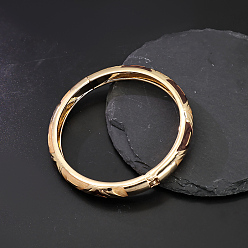 Кокосово-Коричневый Латунные эмалевые браслеты для женщин, треугольные, реальный 18 k позолоченный, кокосового коричневый, внутренний диаметр: 2-1/4 дюйм (5.8 см)